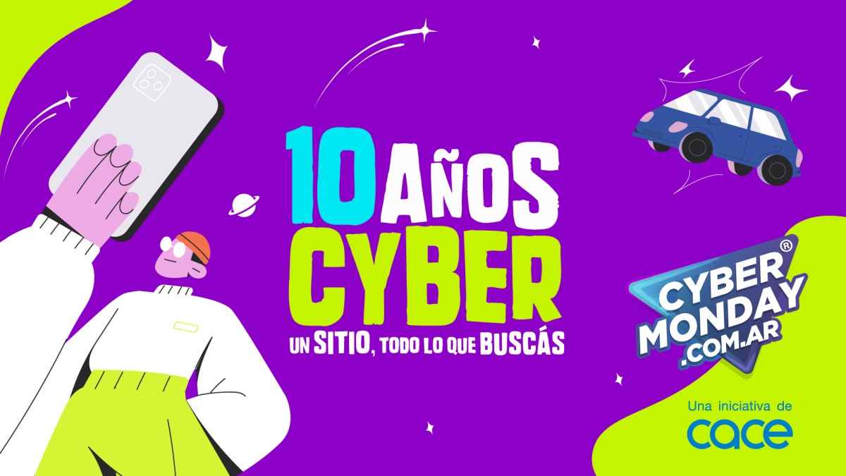 Portada de "10 años Cyber", campaña de Dentsu Creative Argentina para CyberMonday