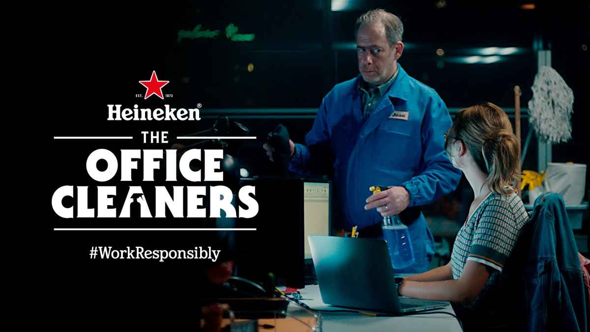 Portada de “The Office Cleaners”: la nueva campaña de Heineken que aborda el desequilibrio entre el trabajo y la vida personal