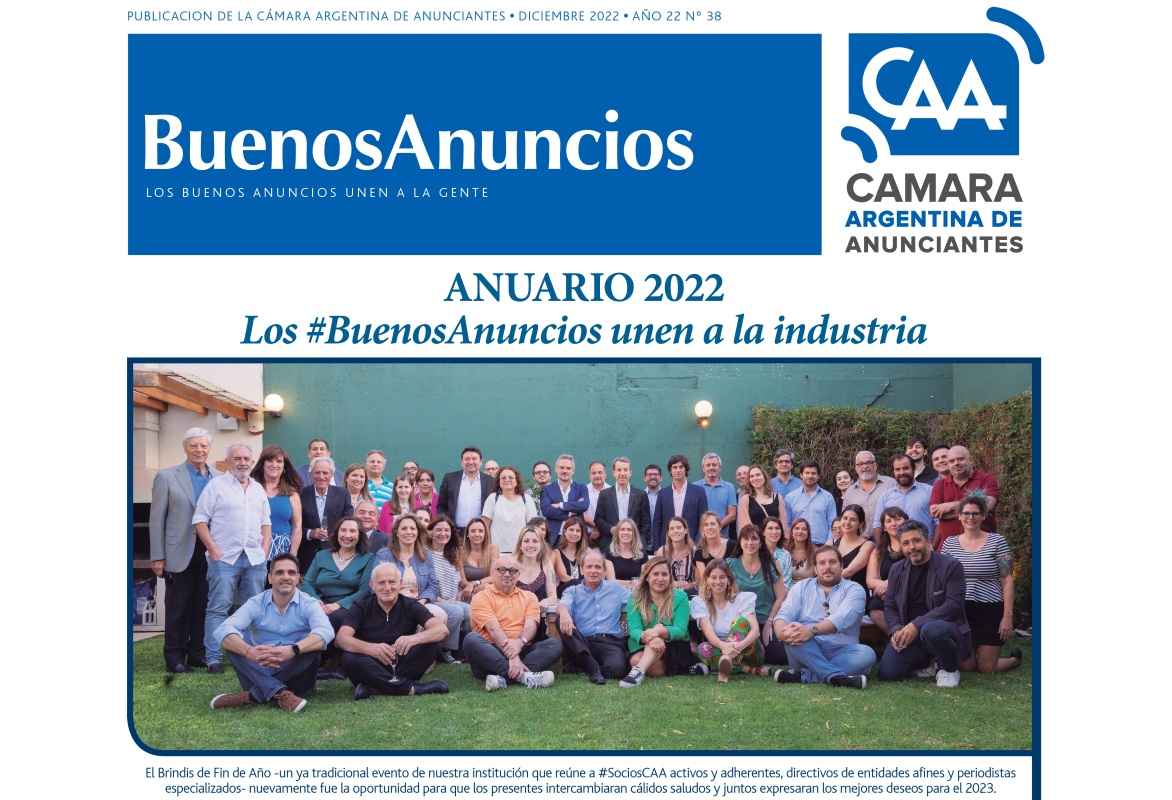 Portada de La Cámara de Anunciantes presentó la edición digital de su revista Buenos Anuncios Anuario 2022