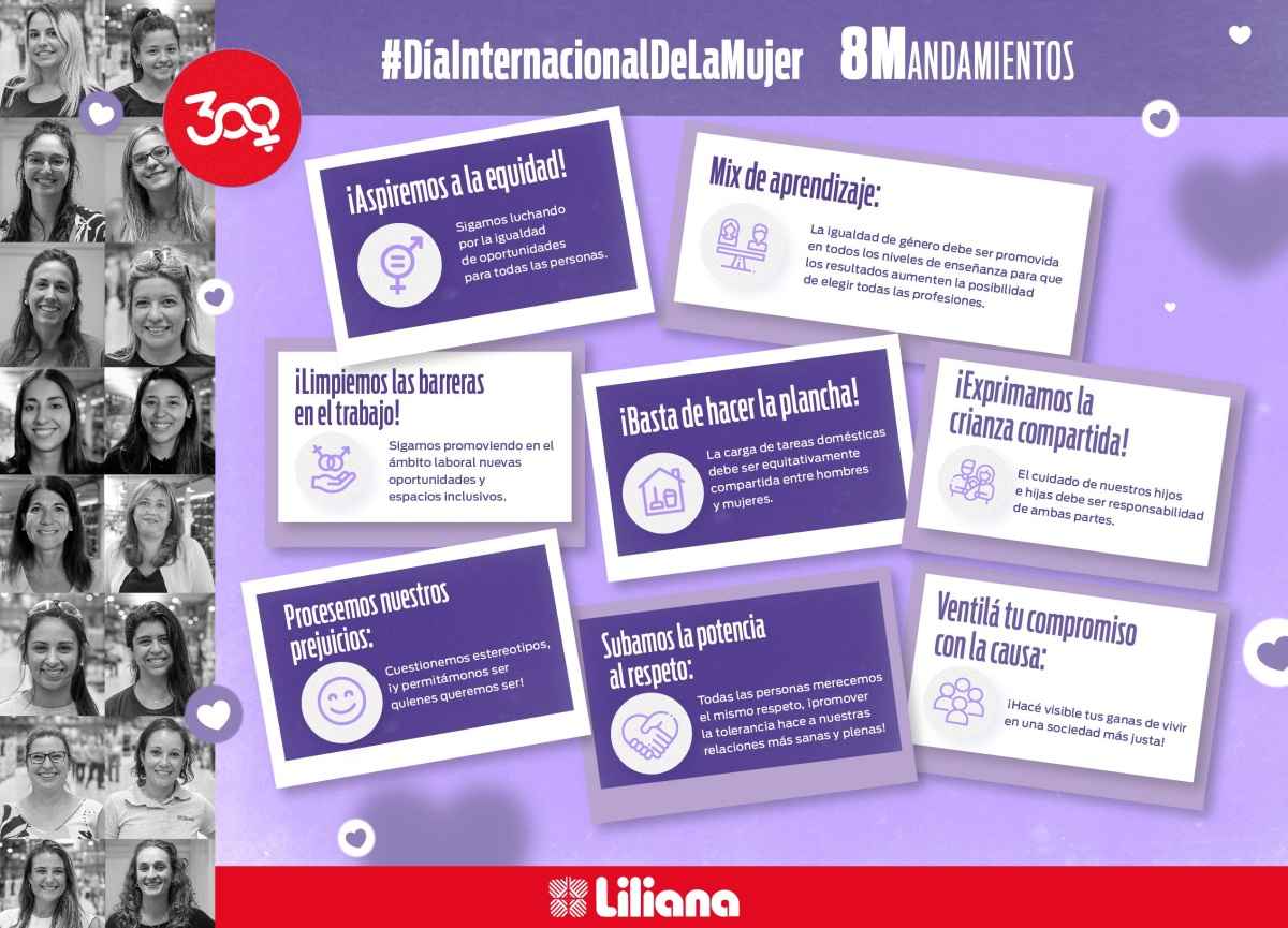 Portada de #8Mandamientos, campaña de Liliana Electrodomésticos por el 8M