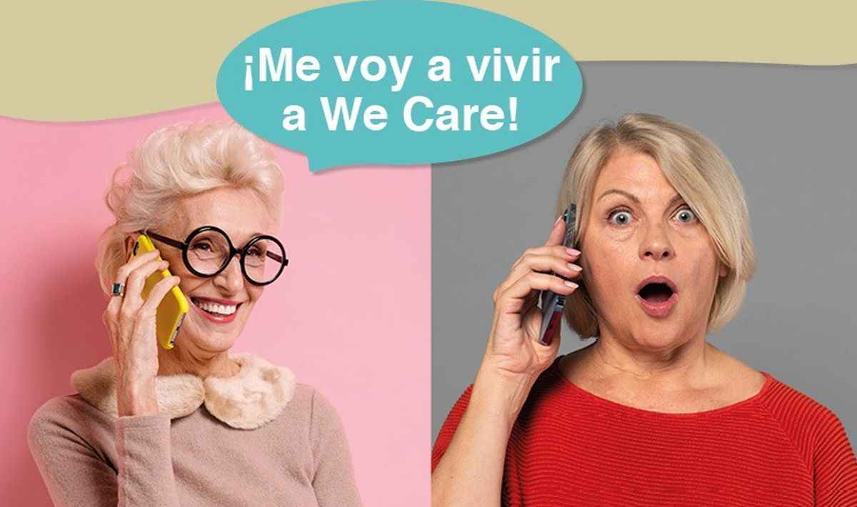 Portada de “Me voy a vivir We Care”,  la campaña realizada por Alicia Moszkowski y Ana Gambaccini para la Residencia de personas mayores