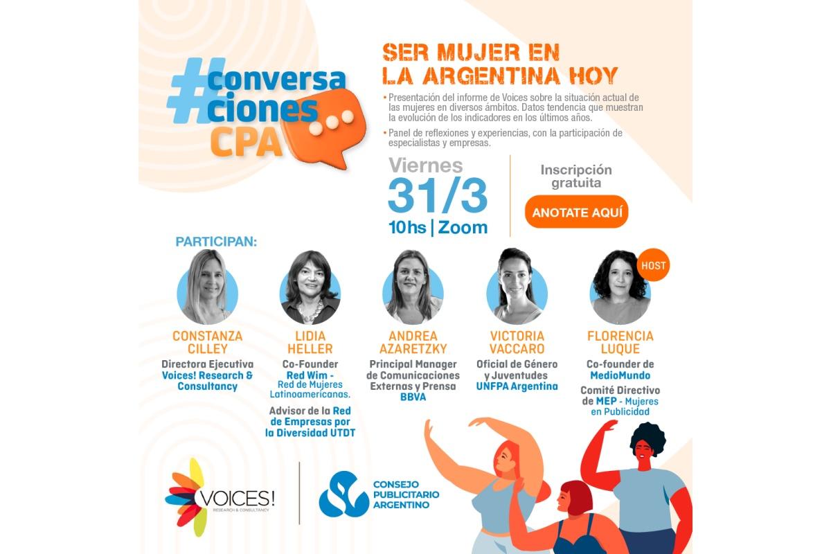 Portada de El CPA y Voices! organizan el encuentro virtual “Ser Mujer en la Argentina hoy”
