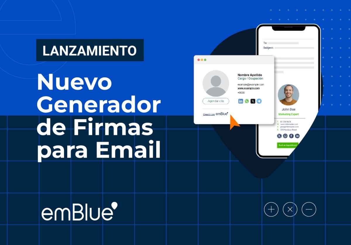 Portada de emBlue presenta su nuevo Generador de Firmas para Emails, para potenciar la comunicación empresarial y las oportunidades de negocio
